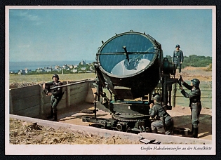 1933-1945 'Large Anti-Aircraft Searchlight on the Channel Coast', Air Forces Wehrmacht Military Army, Third Reich Nazi Propaganda Postcard