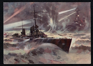 1943 'War Victims Wall Calendar', Navy Ships Deutsche Marine, Third Reich Nazi Propaganda Postcard