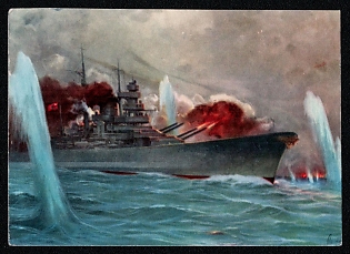 1943 'War Victims Wall Calendar', Navy Ships Deutsche Marine, Third Reich Nazi Propaganda Postcard