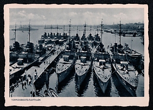 1933-1945 'Torpedo Boat Flotils', Navy Ships Deutsche Marine, Third Reich Nazi Propaganda Postcard