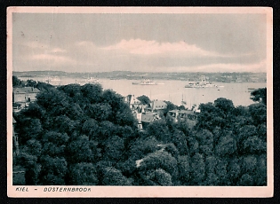 1942 'Kiel Dusternbrook', Navy Ships Deutsche Marine, Third Reich Nazi Propaganda Postcard