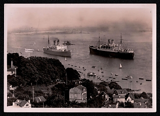 1942 'Sagebiel's Fahrhaus, Blankenese Owner Paul Hemmenga, Telephone 461514 on the Elbe', Navy Ships Deutsche Marine, Third Reich Nazi Propaganda Postcard