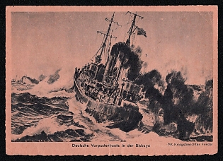 1933-1945 'German Outpost Boats in the Bay of Biscay', Navy Ships Deutsche Marine, Third Reich Nazi Propaganda Postcard