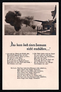 1933-1945 'That Can't Shake a Sailor', Navy Ships Deutsche Marine, Third Reich Nazi Propaganda Postcard