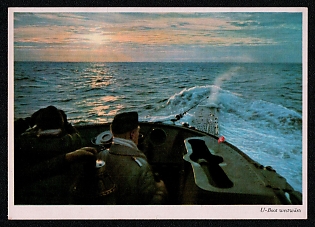 1933-1945 'U-boat Westward', Submarine U-boat Navy Deutsche Marine, Third Reich Nazi Propaganda Postcard