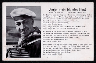 1933-1945 'Antje, My Blonde Child', Sailors Navy Ships Deutsche Marine, Third Reich Nazi Propaganda Postcard