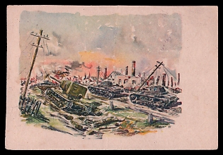 1942 'Drawing: F. Sauer', Tank Armored Forces Panzerwaffe, Third Reich Nazi Propaganda Postcard