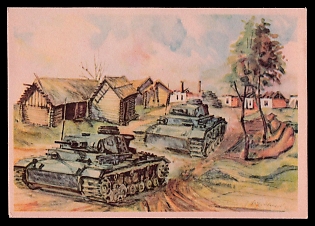 1933-1945 'Exploration for Dubrowska War Correspondent: Hensel', Tank Armored Forces Panzerwaffe, Third Reich Nazi Propaganda Postcard