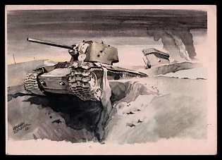 1933-1945 'War Correspondent: Schneider Destroyed Soviet Tanks', Tank Armored Forces Panzerwaffe, Third Reich Nazi Propaganda Postcard