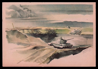 1933-1945 'Our Tanks Cross the Shisdra War Correspondent: Schneider', Tank Armored Forces Panzerwaffe, Third Reich Nazi Propaganda Postcard