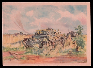 1933-1945 'Camouflaged Tanks War Correspondent: Hensel', Tank Armored Forces Panzerwaffe, Third Reich Nazi Propaganda Postcard