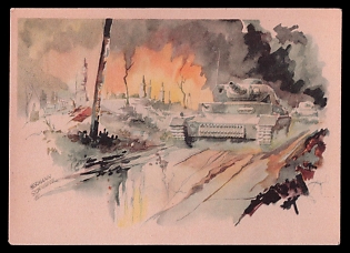 1933-1945 'The Attack Continues War Correspondent: Schneider', Tank Armored Forces Panzerwaffe, Third Reich Nazi Propaganda Postcard