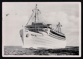 1939 'Ship Robert Ley the Largest Electric Ship in the World', Civil Navy, Third Reich Nazi Propaganda Postcard