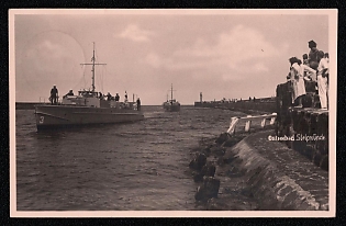 1938 'Baltic Sea Resort of Stelpmunde', Civil Navy, Third Reich Nazi Propaganda Postcard