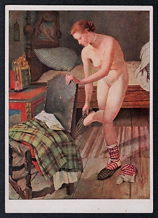 1933-1945 'Munich House of German Art. Sepp Hilz, Bad Aibling Rural Venus', Nude Art, Third Reich Nazi Propaganda Postcard