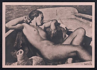1933-1945 'Munich. House of German Art. Ernst Zoberbier Summer', Nude Art, Third Reich Nazi Propaganda Postcard