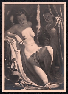 1933-1945 'Munich. House of German Art. Richard Heymann, Munich Psyche', Nude Art, Third Reich Nazi Propaganda Postcard