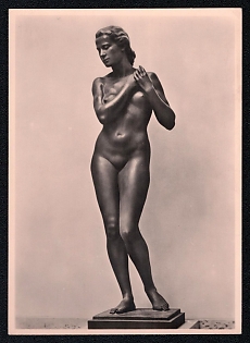 1933-1945 'Munich. House of German Art. Rudolf Kaesbach Spring of Life', Nude Art, Third Reich Nazi Propaganda Postcard