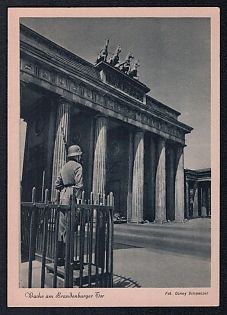 1933-1945 'Guard at the Brandenburg Gate', Architecture, Third Reich Nazi Propaganda Postcard