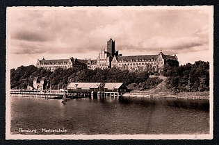 1938 'Flensburg, Naval School', Architecture, Third Reich Nazi Propaganda Postcard