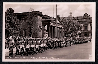 1933-1945 'Berlin. Unter Den Linden. Raising the Guard at the Cenotaph', Architecture, Third Reich Nazi Propaganda Postcard