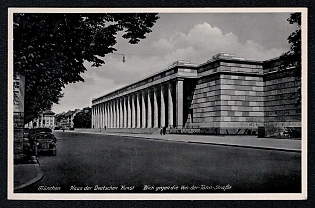 1938 'Munich. House of German Art. View Towards Von-Der-Tann-Strabe', Architecture, Third Reich Nazi Propaganda Postcard