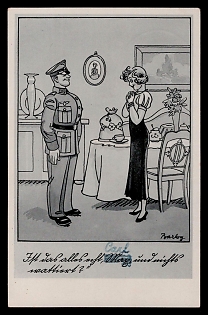 1940 'All That, Like and Nothing Padded?', Caricature, Third Reich Nazi Propaganda Postcard