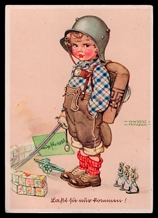 1933-1945 'Let Only Come!', Caricature, Third Reich Nazi Propaganda Postcard