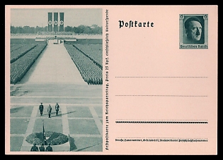 1933-1945 'Military Parade', Postal Stationery, Third Reich Nazi Propaganda Postcard