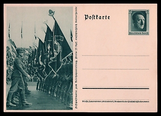 1933-1945 'Military Parade', Postal Stationery, Third Reich Nazi Propaganda Postcard