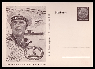 1933-1945 'Jm Fight for Freedom!', Postal Stationery, Third Reich Nazi Propaganda Postcard