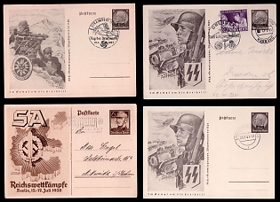 1938-1942 'Jm Fight for Freedom!', Postal Stationeries, Third Reich Nazi Propaganda Postcard