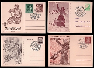 1938-1942 'Reichstag', Postal Stationeries, Third Reich Nazi Propaganda Postcard