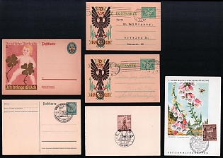 1938-1944 'German Emergency Aid I Bring Luck', Postal Stationeries, Third Reich Nazi Propaganda Postcard