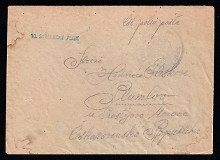 1919 Czechoslovak Legion in Siberia, Stampless military cover of the 10th Streletsky Regiment with legion circular handstamp