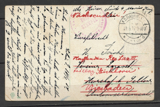 1917 German Field Post on a Postcard with Monastic Motifs