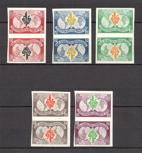 1952 Munich Ukrainian Scouts Plast Underground Pairs Tete-beche (Imperf, Full Set, MNH)