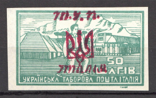 1946 Rimini Displaced Persons DP Camp Ukraine Overprint `Trident` (MNH)