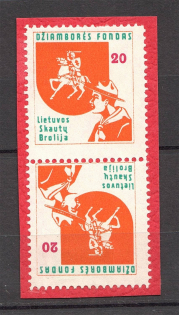 Lithuania Baltic Scouts Exile Pair Tete-beche `20