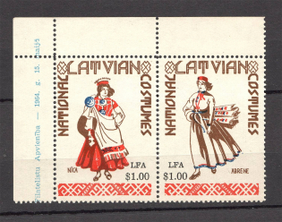 Latvia Baltic Diaspora Exile National Costumes Pair (MNH)