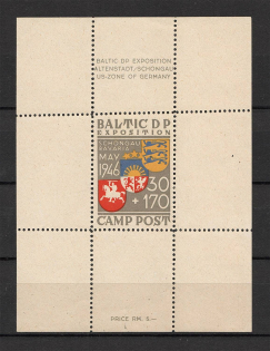 1946 Baltic Dispaced Persons Camp Schongau Expostition Block Sheet (MNH)