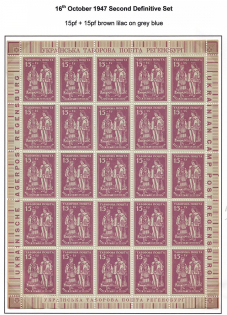 1947 Regensburg Displaced Persons DP Camp Ukraine Block Sheet `15` (MNH)