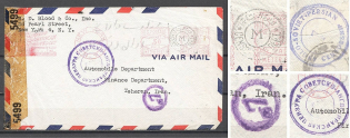 USA WWII 1942 Iran, International Letter, Censorship, Advertising Slogan of the Francotype