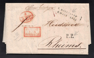1835 Cover from St. Petersburg to Reims, France (Dobin 1.10a - R4, in Russian)