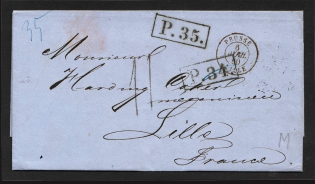 1860 Cover from St. Petersburg to Reims, France (P. 4, P. 5)