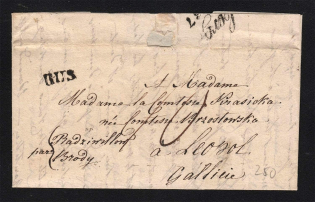1837 Cover from Krementz to Leopol, Gallicize via Radzivilov and Brody (Dobin 1.01 - R7)