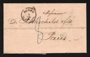 1861 Cover from Mogilev-Podolski to Paris, France