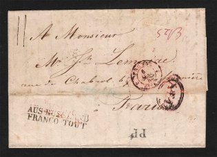 1843 Cover from Moscow to Paris, France (Dobin 3.01 - R4)