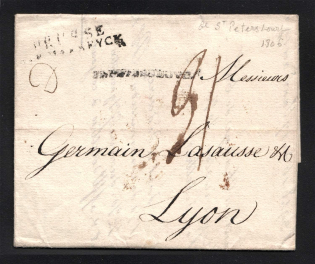 1806 Cover from St. Petersburg to Lyon, France (Dobin 0.01d - R7)