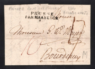 1804 Cover from St. Petersburg to Boudreaux, France (PRUSSE PAR MAASEYCK)